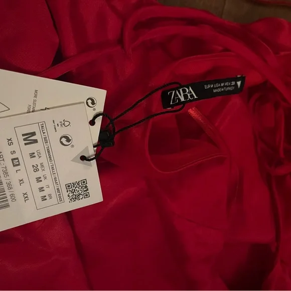NWT Zara Satin Mini Dress - Picture 5 of 7